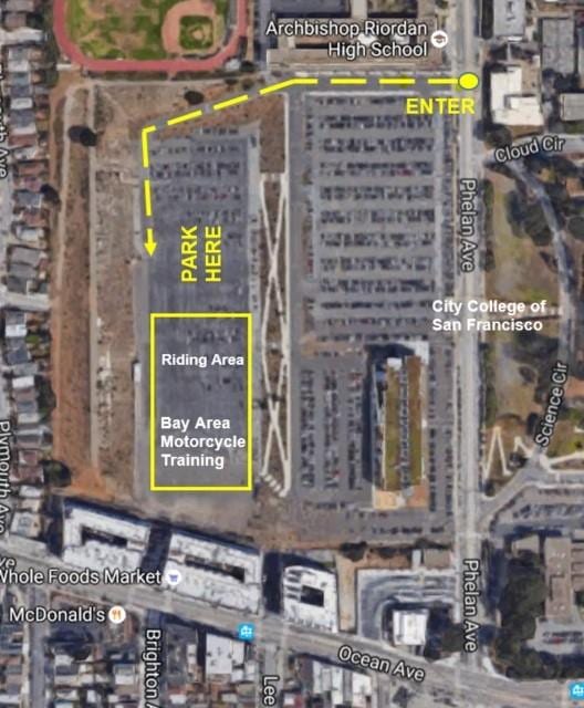 Térkép SF motoros parkoló