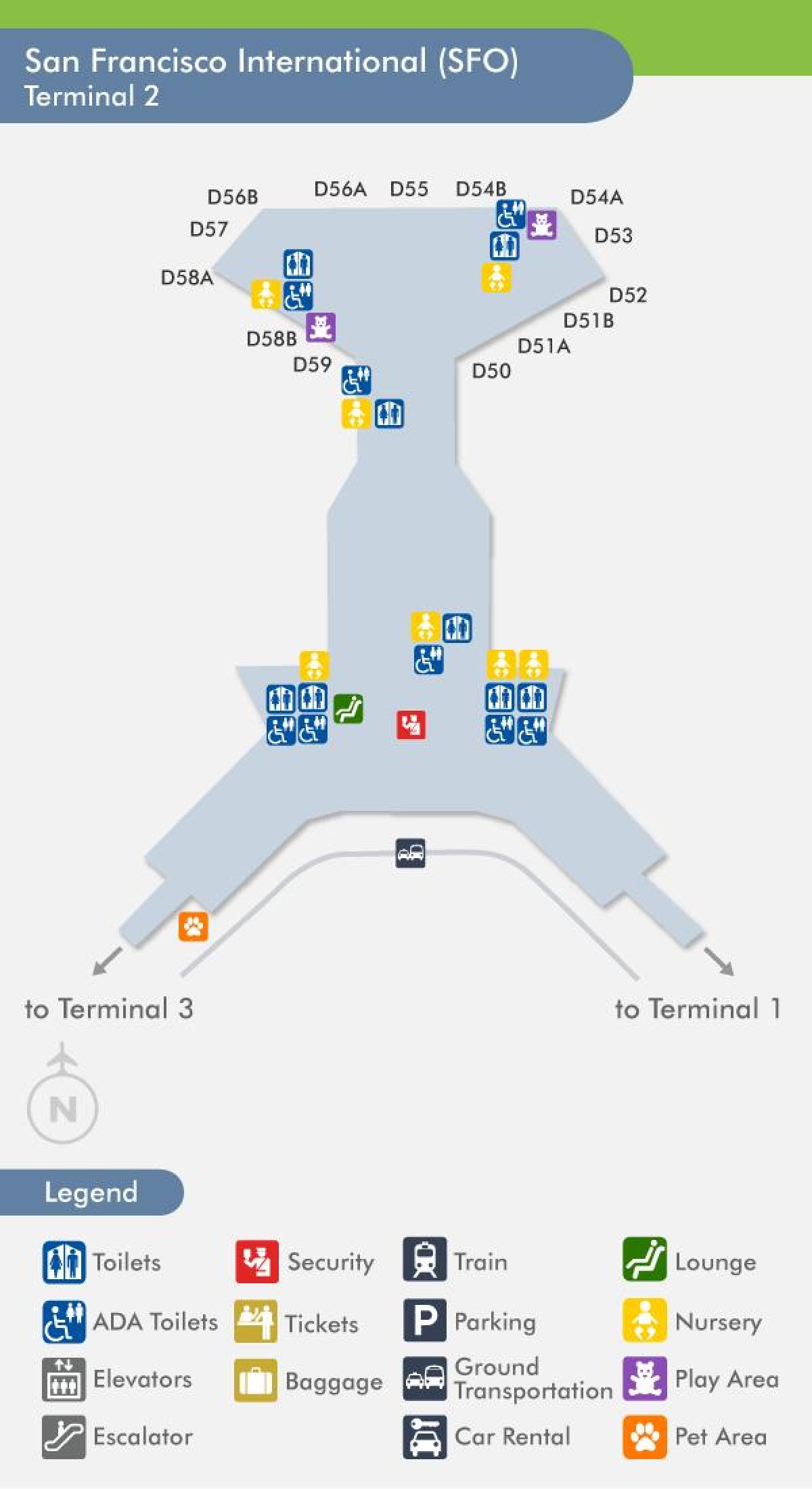 San Francisco airport 2. terminál térkép