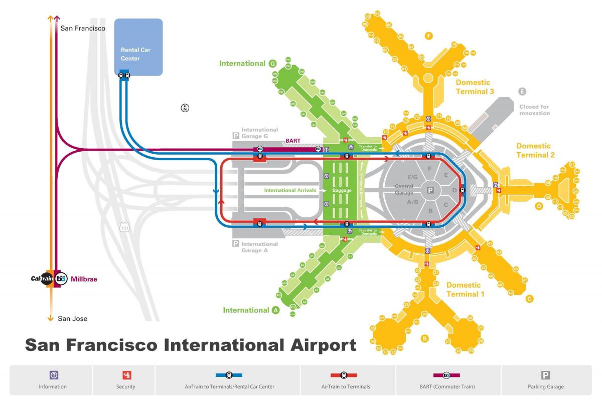 San Francisco airport bérautó térkép