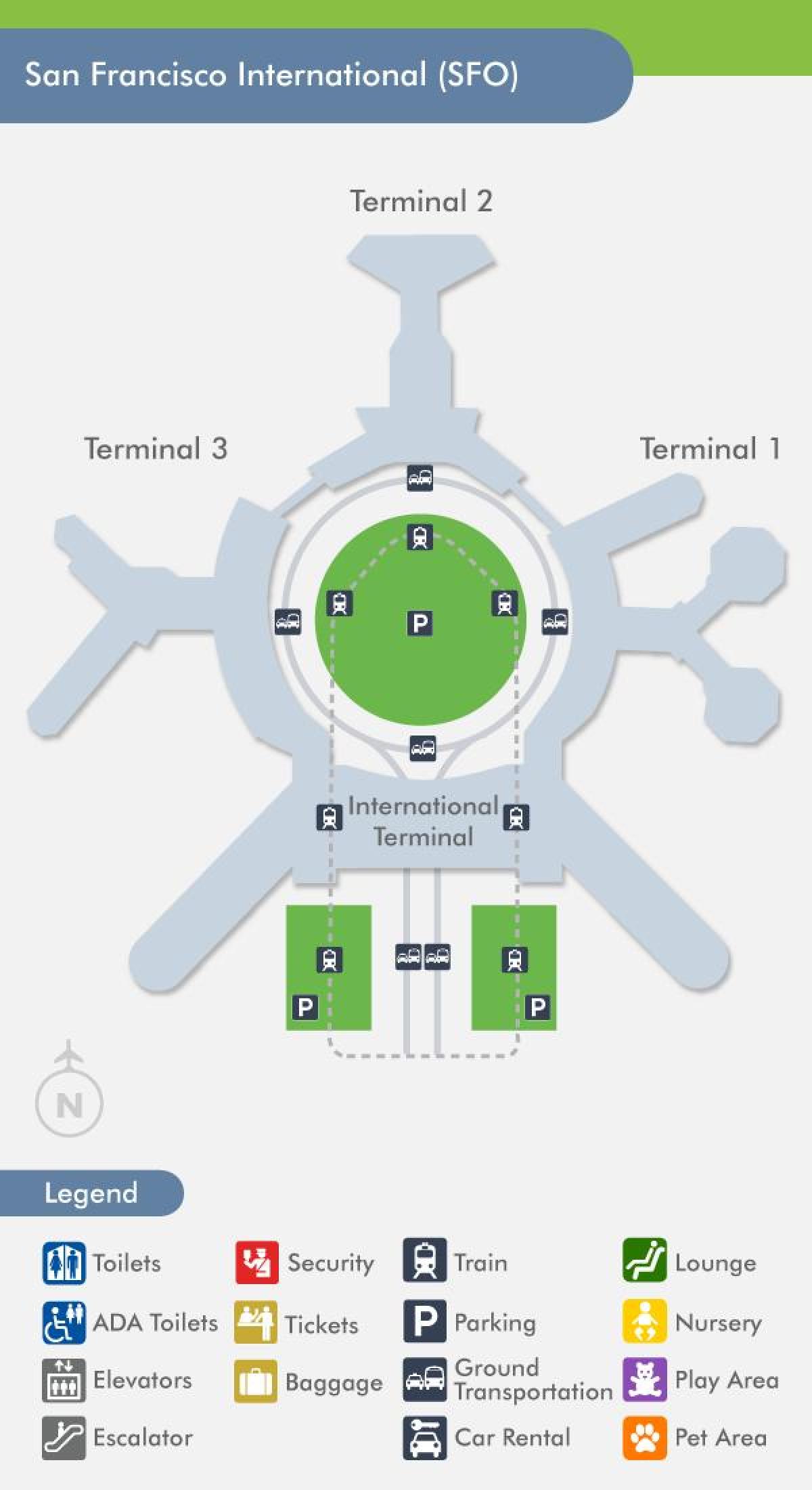 Térkép SFO airport 1-es terminál