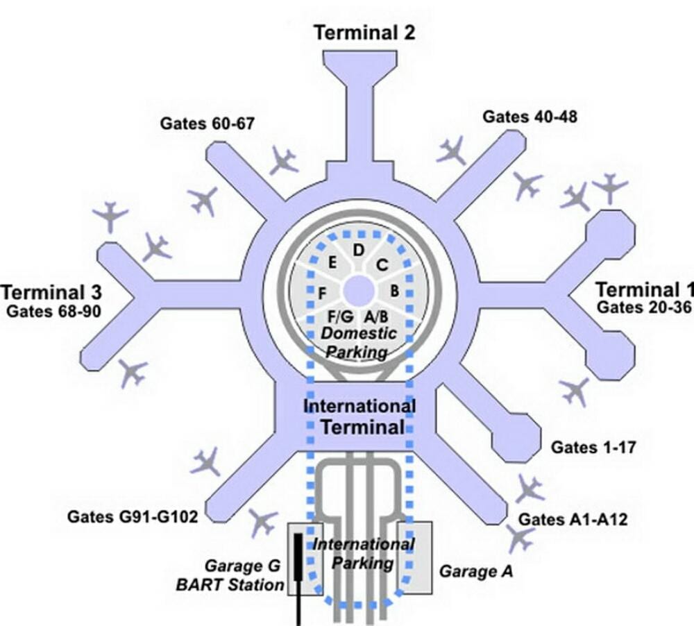 Térkép SFO terminál g