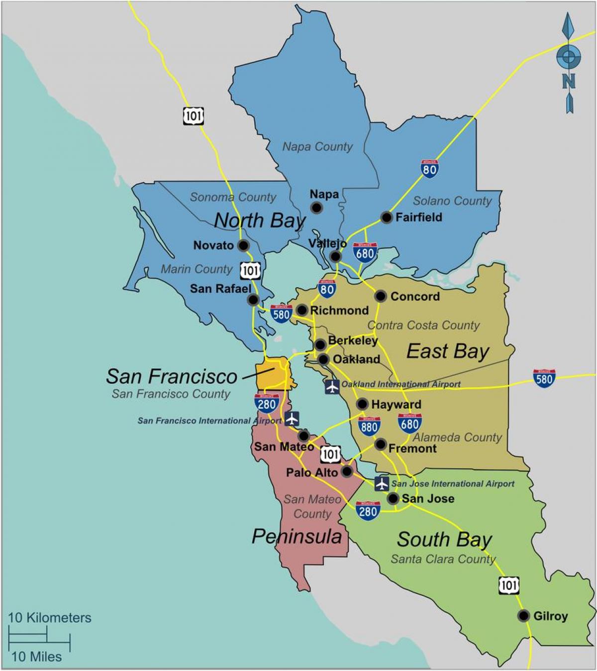 térkép south San Francisco bay area