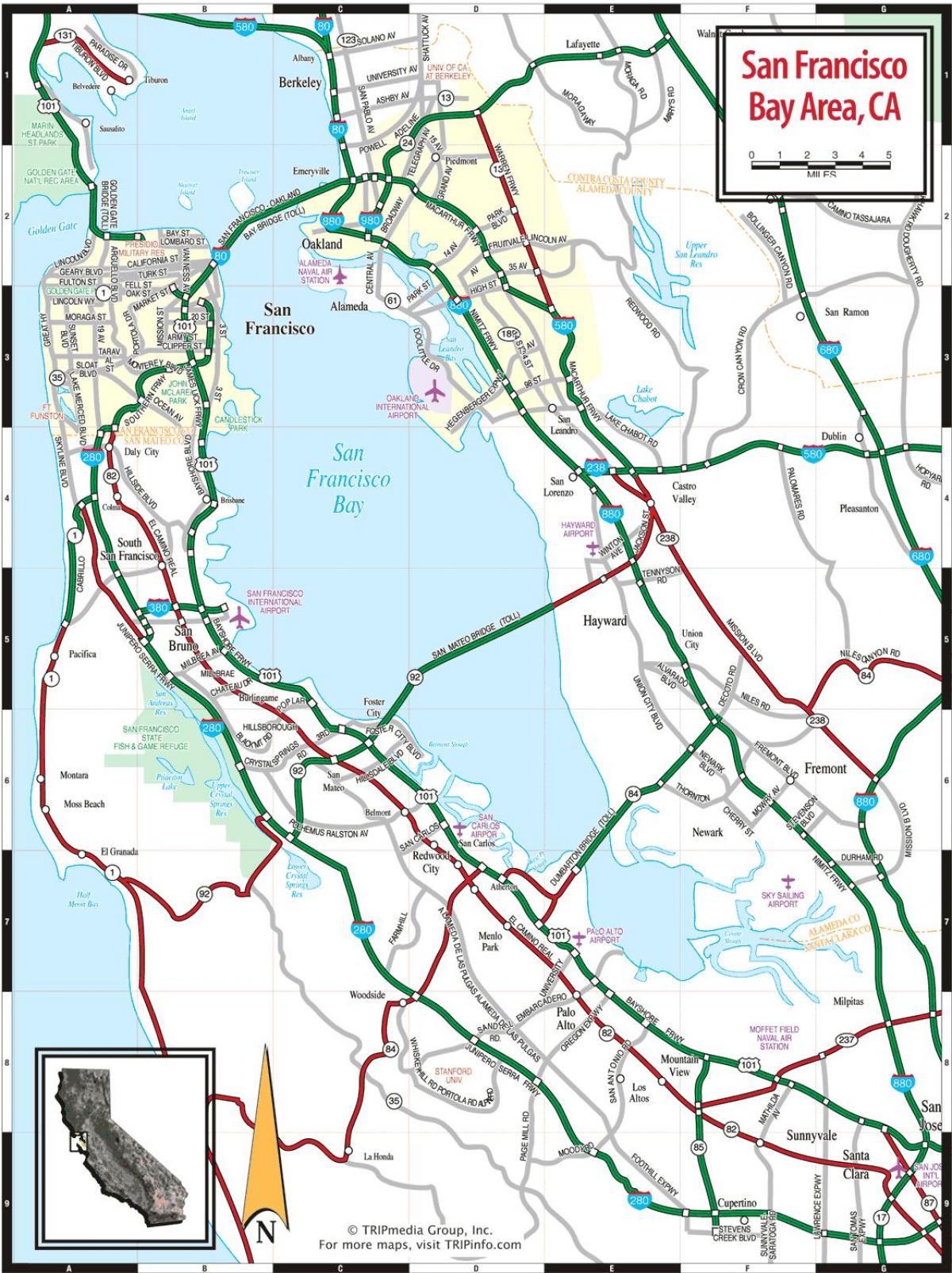 térkép San Francisco bay area