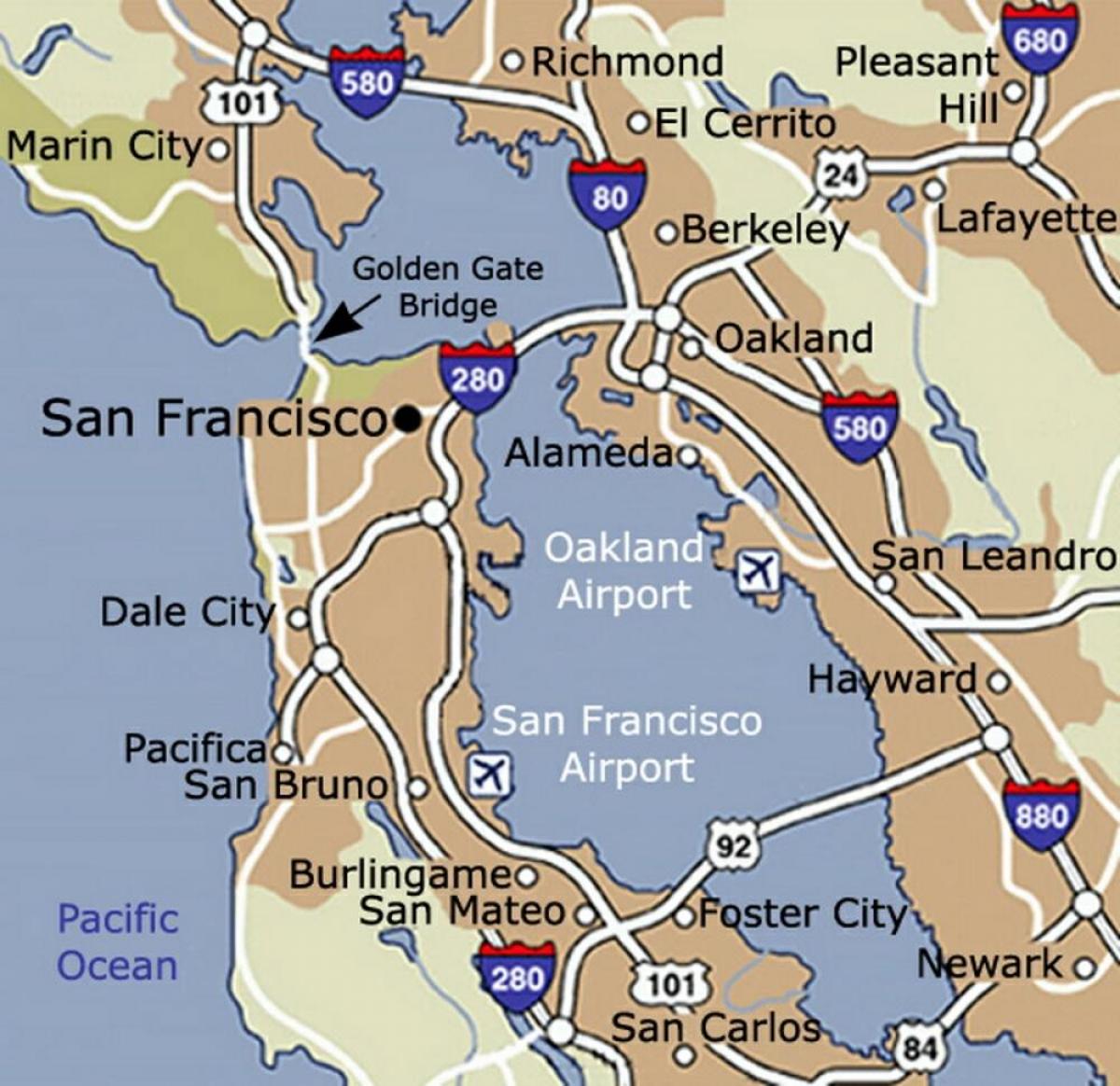 Térkép San Francisco airport környező terület