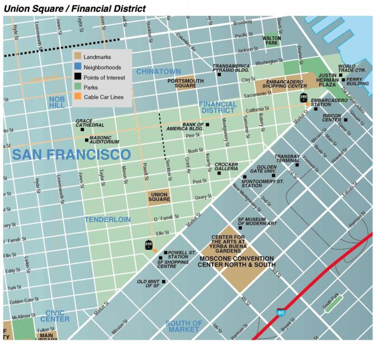 Térkép union square területén San Francisco