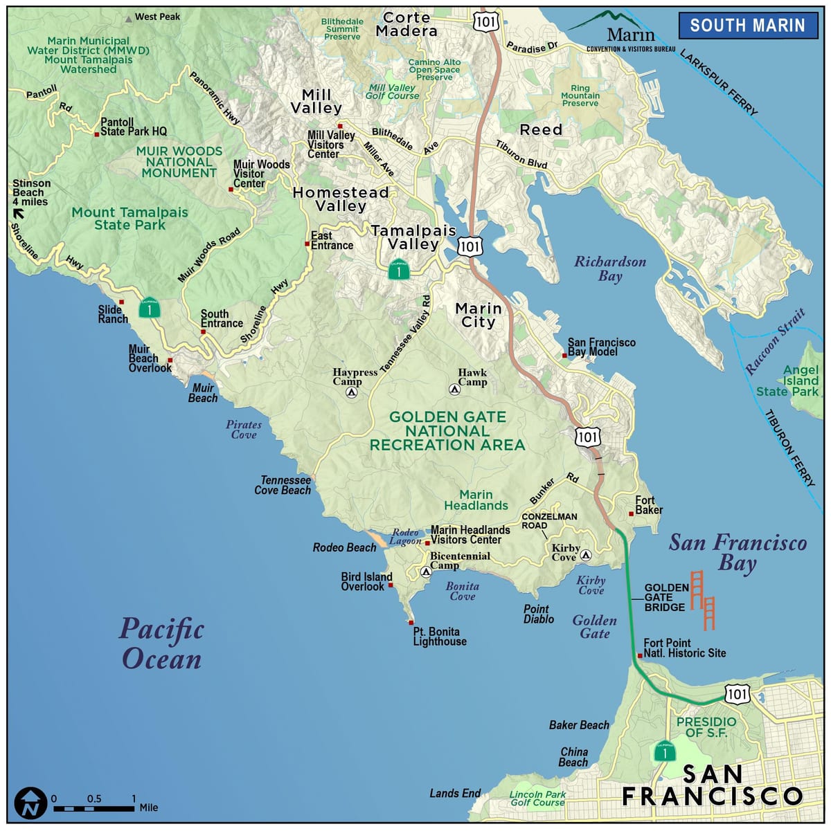 Térkép vörösfenyő erdő San Francisco