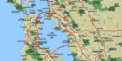 A térkép nagyobb San Francisco-ban