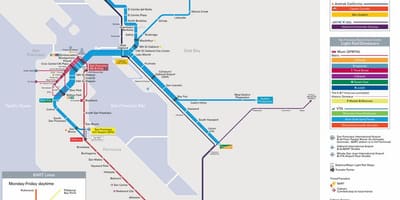 Bart állomás San Francisco térkép