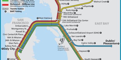 San Francisco bart rendszer térképen