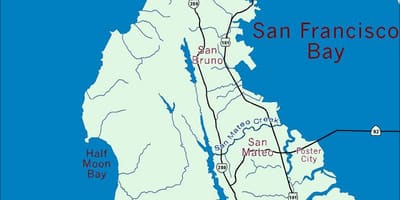 Térkép bay area-félsziget