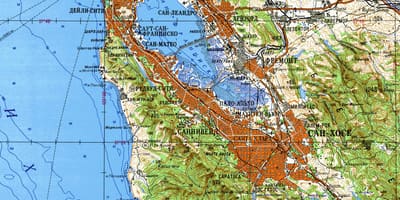 San Francisco bay area-topográfiai térkép