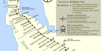 Caltrain megáll térkép
