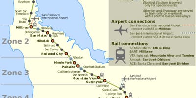 San Francisco caltrain térkép
