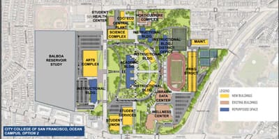 City college of San Francisco-i egyetemen térkép