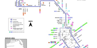 San Francisco busz 30 útvonal térkép