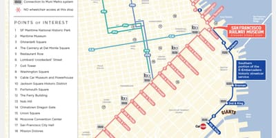 San Francisco felvonó menetrend, térkép