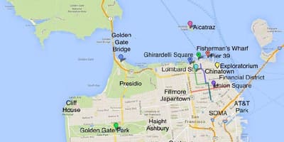 Turista térkép San Francisco-ban
