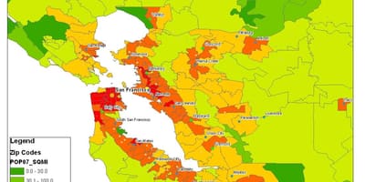 Térkép San Francisco népesség