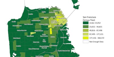Térkép San Francisco népsűrűségű