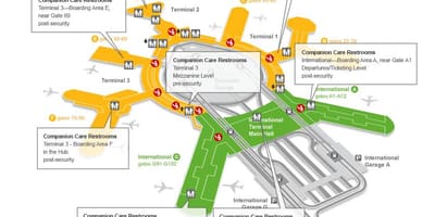 SFO terminál 3 kapu térképen
