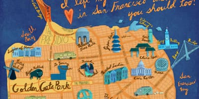 Térkép San Francisco illusztráció