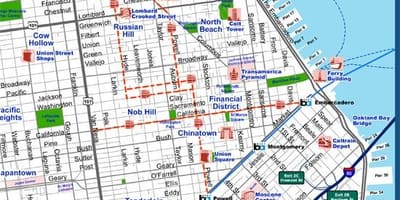 San Francisco város idegenforgalmi térkép