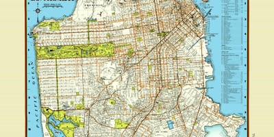 Térkép San Francisco utcai plakát