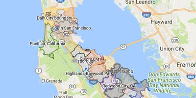 Térkép San Francisco város határain