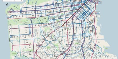 San Francisco busz rendszer térképen