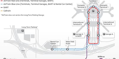 Térkép SFO airtrain