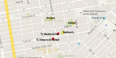 Térkép szűzpecsenye terület San Francisco