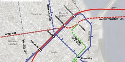 Térkép transbay terminál
