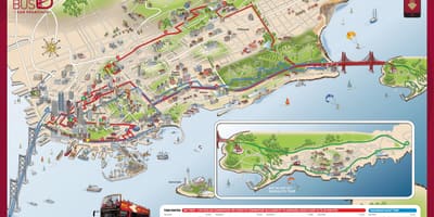 Térkép piros busz San Francisco 