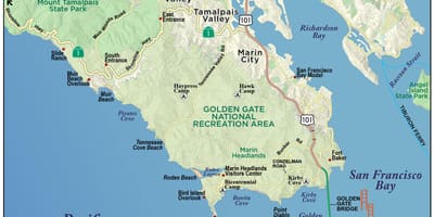 Térkép vörösfenyő erdő San Francisco